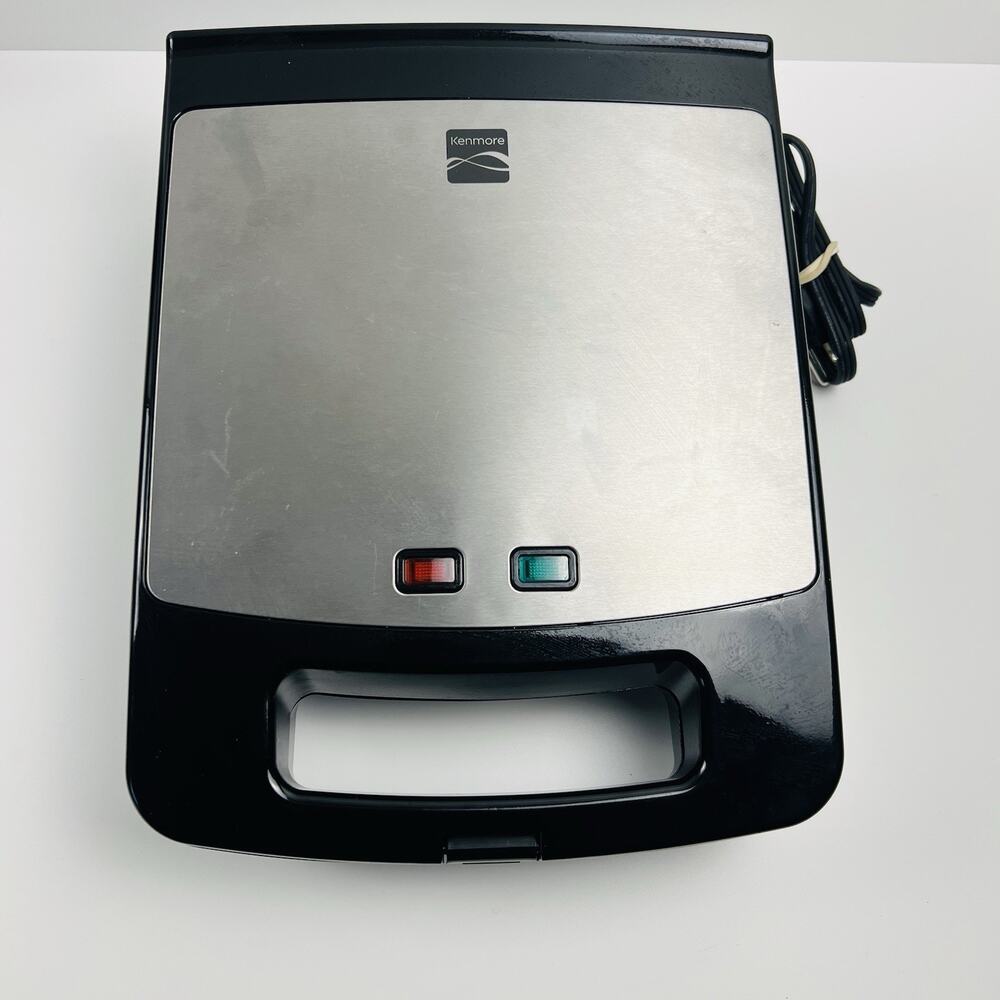 Kenmore Electric 4-Slice Belgian Waffle Maker Stainless Non Stick Baker Waffler